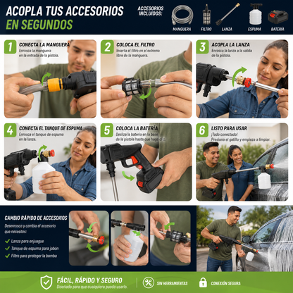 Pistola Inalámbrica de Limpieza Portátil